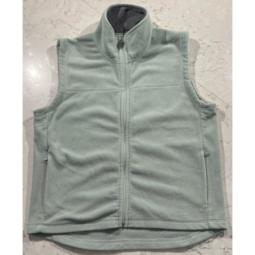 VTG Cabela's Fleece Vest Womens XL Sage Green Full Zip Pockets Outdoor Gorpcore